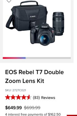 Canon Rebel EOS T7 Bundle.