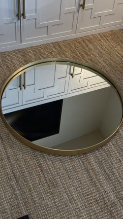 Metal Frame Round Wall Mirror 30"