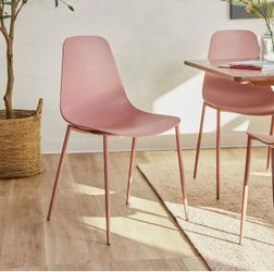 Article plastic pink dining chairs (used in medical clinic)