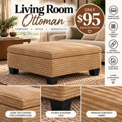Large  Ottoman – Corduroy Fabric