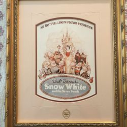 Disney Snow White And The Seven Dwarfs 70th Anniversary Poster Matted And Framed