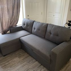  Grey Couch  With Chaise - Pick Up Only