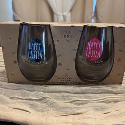 Rae Dunn Easter Wine Glasses