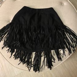 black Fringe Skirt On Sale