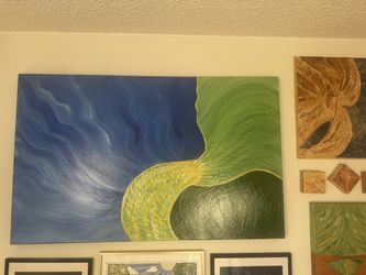 4’x2.5’ Original Acrylic On Canvas “Dive”