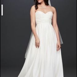 Unused Wedding Dress, Belt And Vail