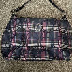 Coach Vintage Ashley Hobo Plaid Bag Purse