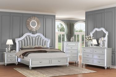 4 PC BEDROOM SET NEW IN BOX (MATTRESS AND CHEST SOLD SEPARATELY)