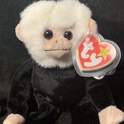 TY Beanie Babie MOOCH The Monkey, Black, With Tag/tash, Retired Collection 