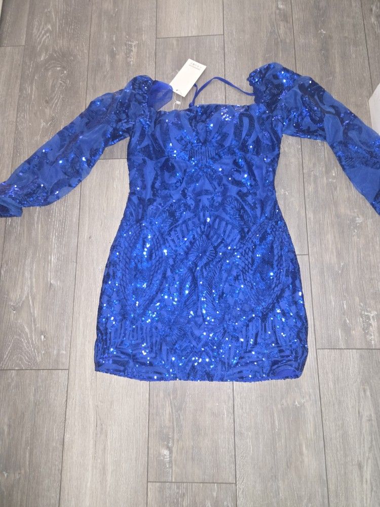 $60 Brand New Sparkly Blue Short Homecoming Dress