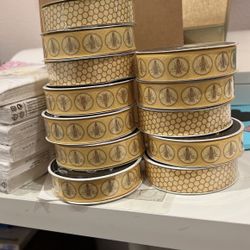 12 Rolls of Bee Themed Ribbon, 7/8 Inch x 4 Yards Each 