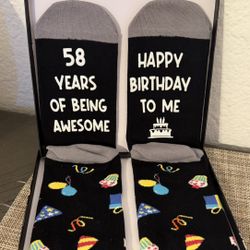 ✨new Happy Birthday Socks 58 Years Old 🎂