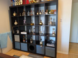 Large 5 x 5 Square Cube Bookcase - Espresso Brown Color
