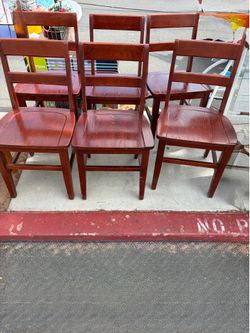 Six Wooden Chairs