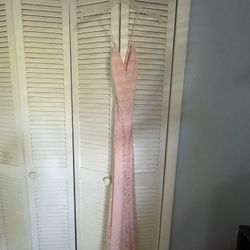 Lace V-Neck Pink Dress