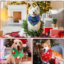 100 Pieces Christmas Dog Bandanas Bulk