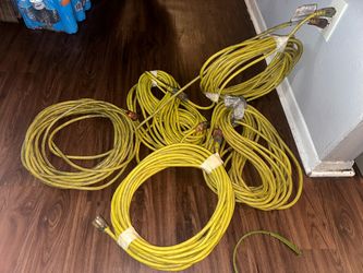 Heavy Duty Yellow Extension Cords – Lot of 5