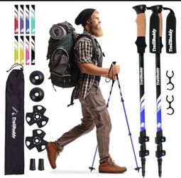 TrailBuddy Trekking Poles - Lightweight, Collapsible Hiking Poles for Snowshoe & Backpacking Gear -