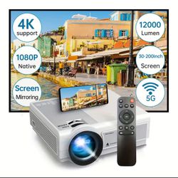 Projecter With Screen Mirroring 4K 