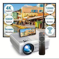Projecter With Screen Mirroring 4K 