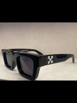 Off-White Virgil Black Square Frame Sunglasses Dark Grey Lenses