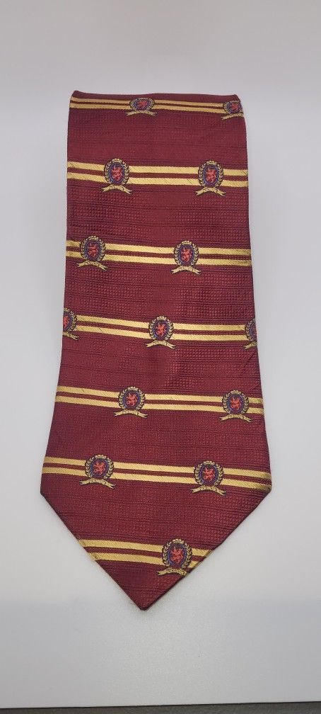 58x4 Tommy Hilfiger Retro Necktie With Preppy Seal Pattern