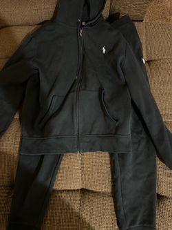 Black Polo Zip-Up / Mens Large