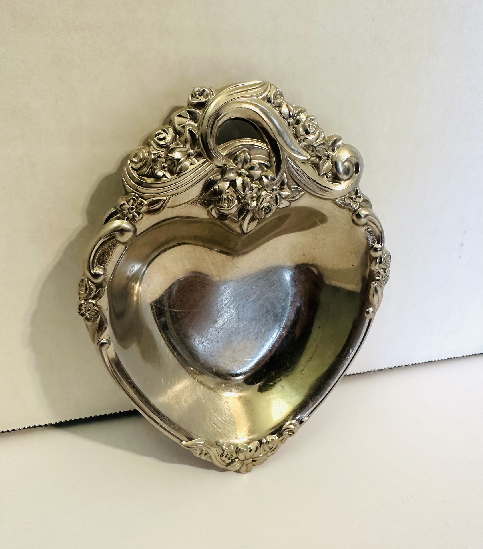 Vintage Raimond Japan Silver Plated Heart Shaped Tray