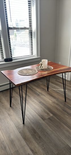 Live Edge Wood Dining Table with Hairpin Legs