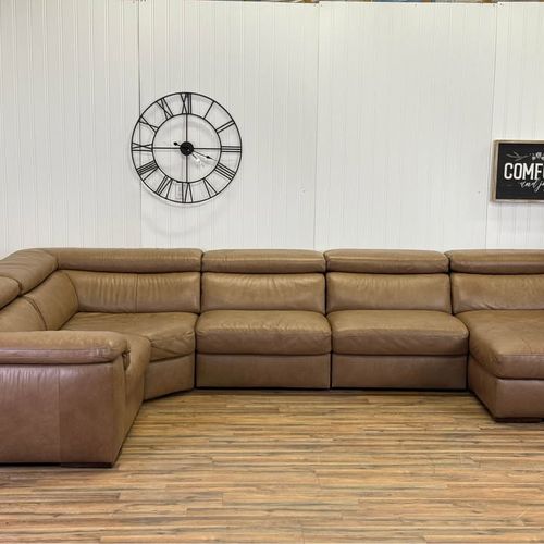 Natuzzi leather sectional couch delivery available