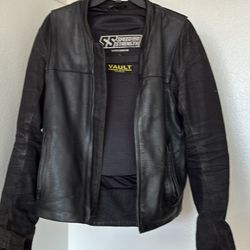 Speed And Strength Leather Biker Jacket Denim Armor Padded 
