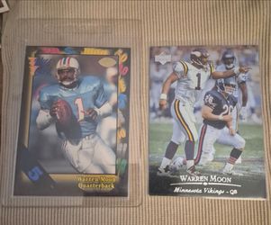 Warren Moon NFL Trading Cards Lot of 2