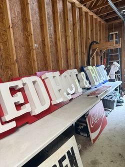 Red Hot & Blue Sign. REDUCED