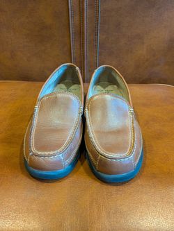 Dockers - 9.5 Men's Tan Leather Slip-On Loafers/Moccasins