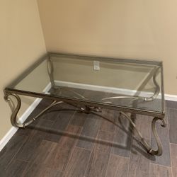 Glass Coffee Table With Gold Frame