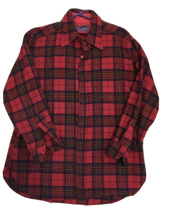 Pendleton 100% Virgin Wool Button Up Shirt, Sz L, Men's red flannel ...