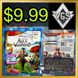*SEALED* Alice in Wonderland Blu-ray + DVD + Digital Copy (Disney, 2010)