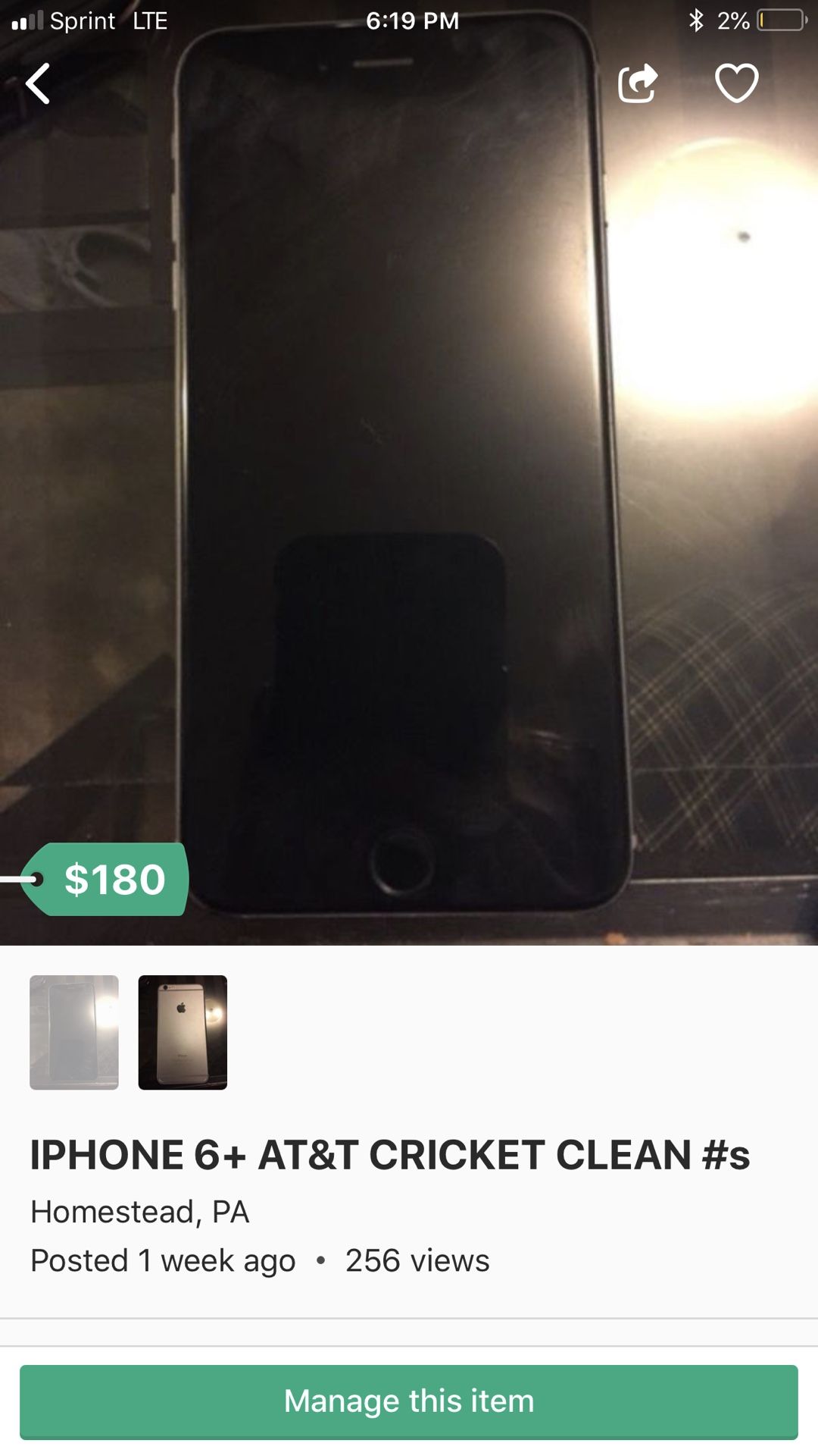 170 IPHONE 6+ perfect condition