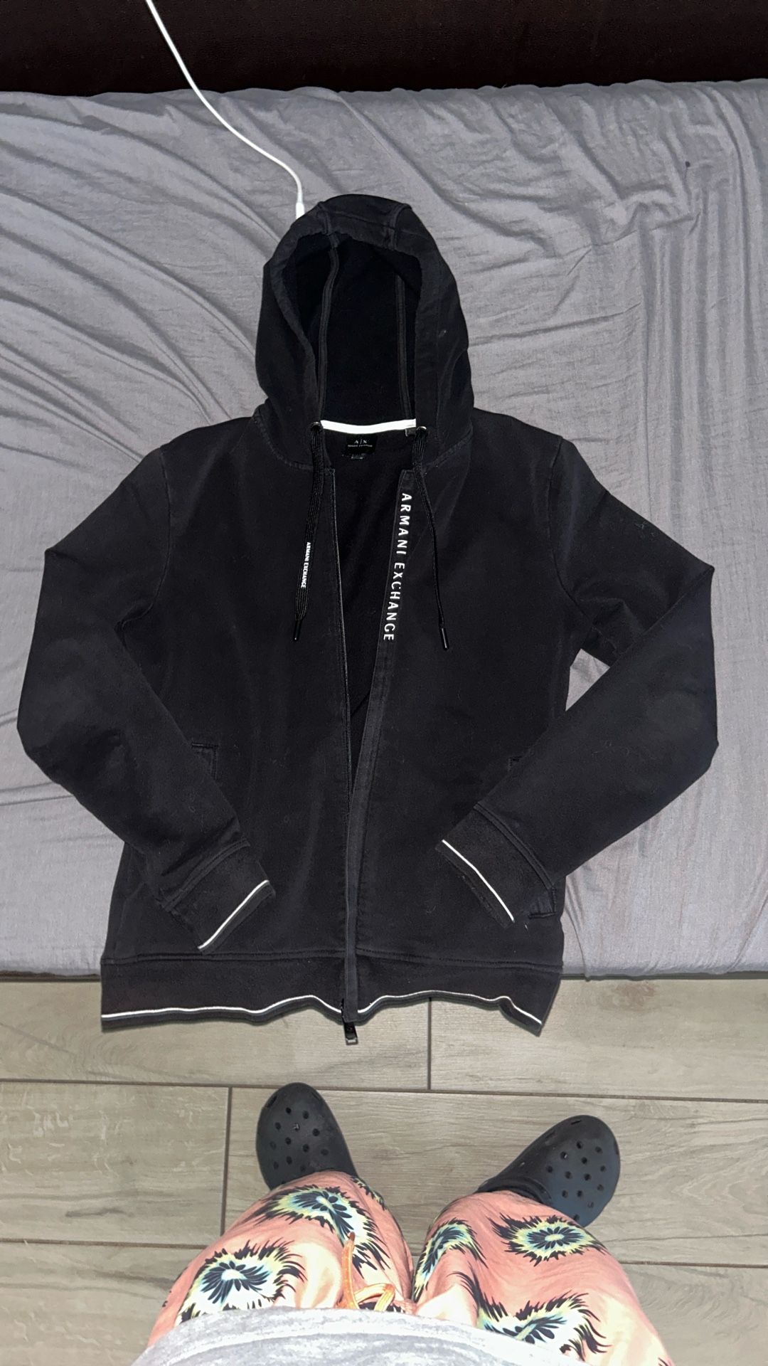 Armani Exchange STRETCH FABRIC ZIP-UP SWEATSHIRT