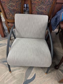 Modern Accent Chair with Striped Upholstery
