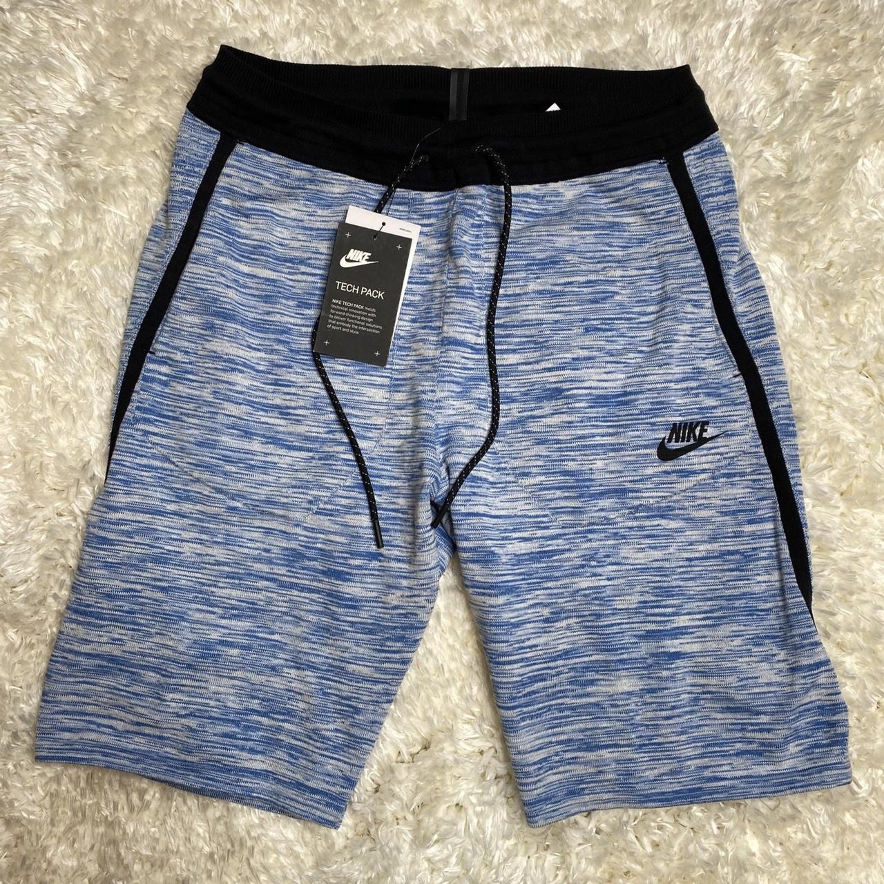 NEW men’s Nike tech pack knit shorts blue black white Small