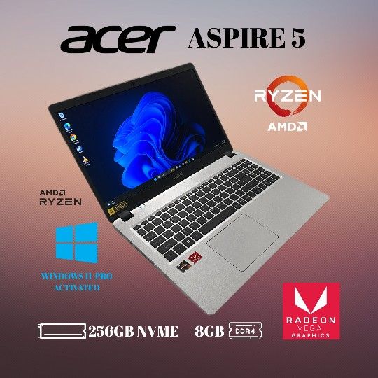🚀 FAST Acer Aspire 5 Laptop – Ryzen 3 • 8GB RAM • 256GB NVMe • Windows 11 Pro 🚀