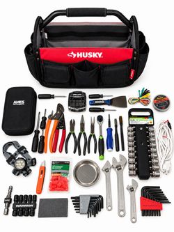 Brand New Hand Tool Lot with Husky Tool Bag – Wrenches, Pliers, Sockets & More