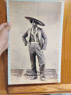 Historic photo print of Mexican vaquero cowboy 1860s
