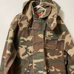 Supreme Canvas Clip Jacket Tan Camo