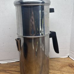 VTG ECKO FLINT 8 CUP STAINLESS STEEL STOVE TOP COFFEE MAKER POT PERCOLATOR