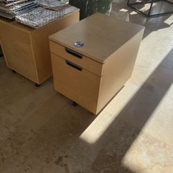 Two ikea rolling file cabinets 