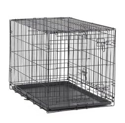 Black Wire Dog Crate with Tray