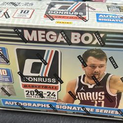 ( VICTOR WEMBANYAMA CHASE) 2023 2024 Panini Donruss Basketball Sealed Mega Box (Auto's, #  & Holo Lasers)