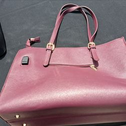 Burgundy Faux Lether Laptop Bag